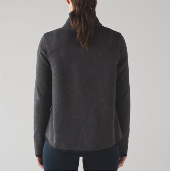 Lululemon Its Fleecing Cold Zip Up Heathered Black/Black Sz 6 - Picture 4 of 16